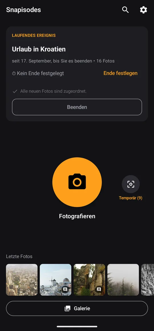 Einmal sagen, Fotos sortieren sich selbst