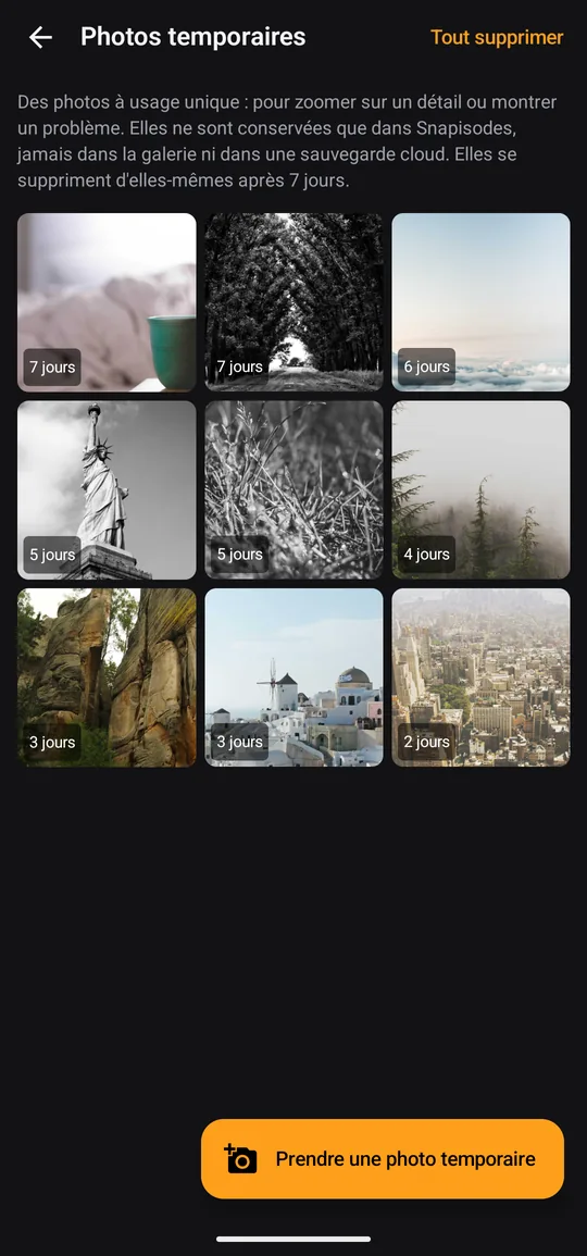 Des photos qui n’encombrent pas votre galerie